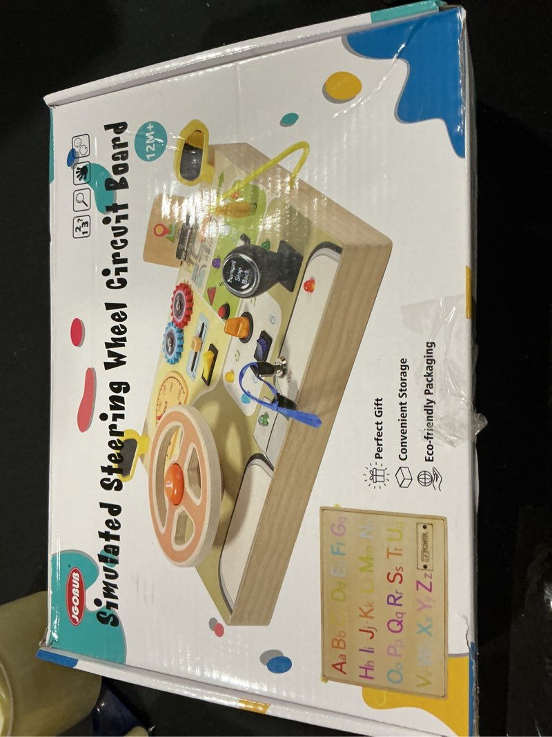 Condition photo showing Good Condition for JGOBUB Montessori Toddler Toys - Baby Wooden Busy Board - Sensory Toys with Light Switch - Travel To
