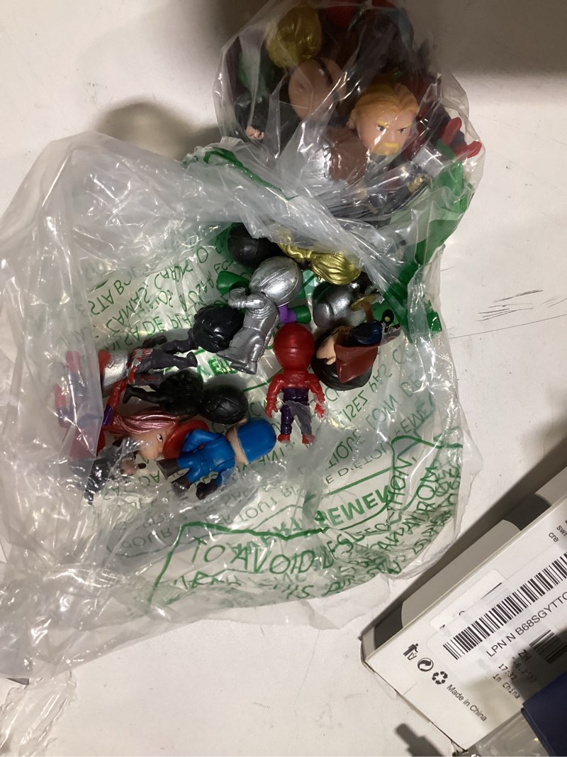 Condition photo showing Good Condition for Mini Superhero Toys, 26PCS Minifigures Small Action Figures Superhero Party Birthday Decorations for Kids’ Christmas Stocking, Easter Eggs Cake Toppers Collectibles