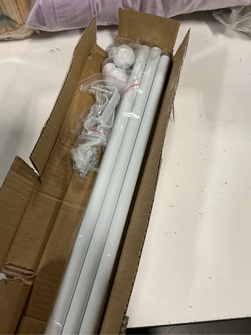 Condition photo showing New/Like New for thestoa curtain rods for windows 48 to 84-92 inch, white, stainless steel rods for bedroom, living room, kitchen, farmhouse, outdoor