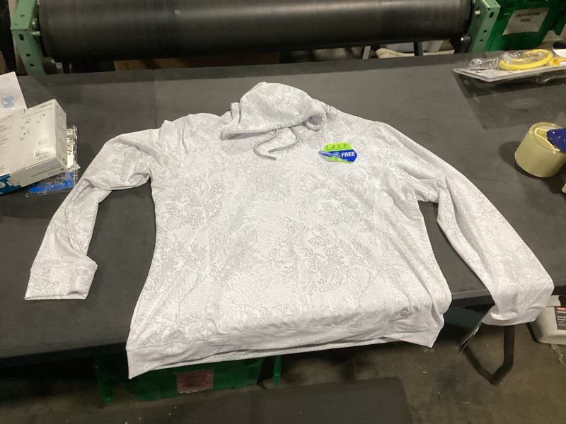 Condition photo showing Good Condition for free country upf 50+ sun protection women's silver light weight knit long sleeve hoodie ( 2xl )