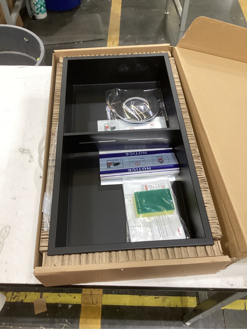 Condition photo showing New/Like New for neodrain no tile shower niche insert tile ready, black recessed wall niche for shower organizer(inner size 12"x24") - stainless steel built-in bathroom shelf, no tile needed, matte black matte black 12x24in