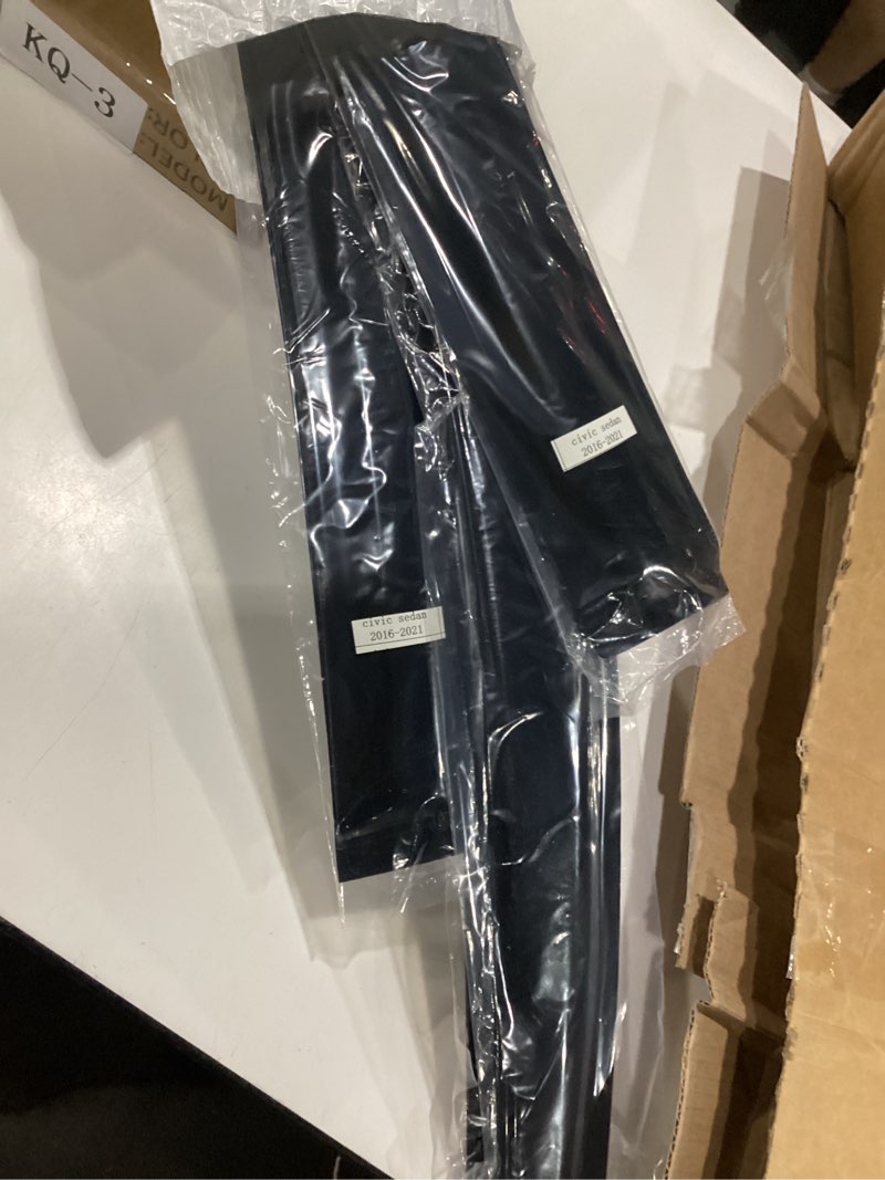 Condition photo showing Good Condition for rain guards side window visor vent outside mount, 4pcs fits for honda civic 4 door sedan 2016 2017 2018 2019 2020 2021 model only 2016-2021