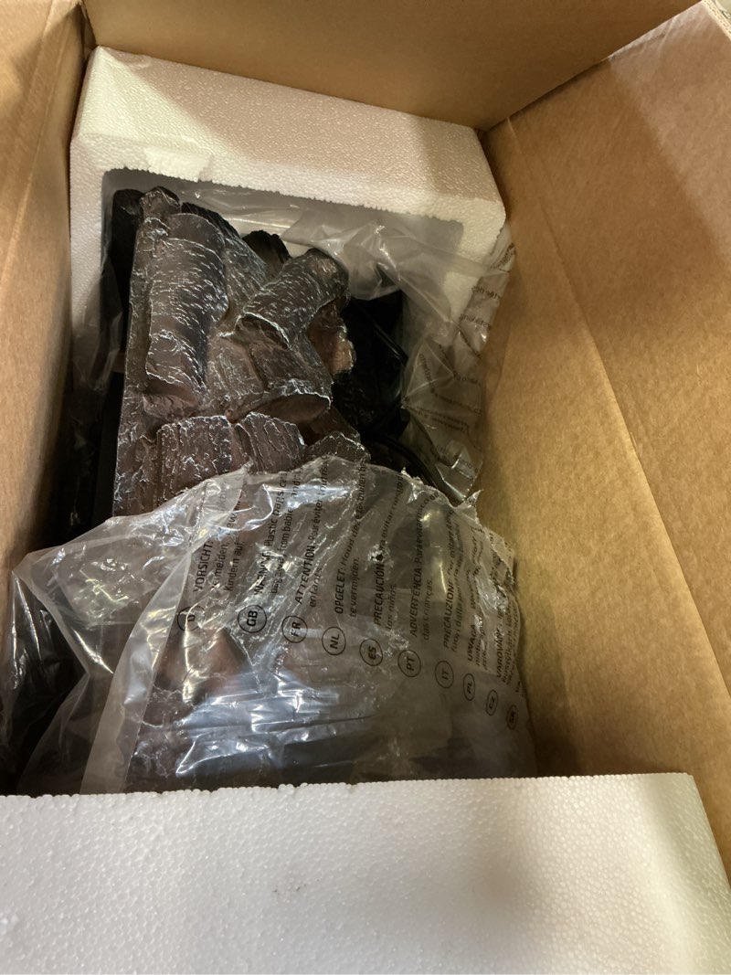 Condition photo showing Good Condition for Electric Fireplace Logs Inserts Heater with Infrared Remote Controller 5 Flame Brightness 24 H Timer Overheating Protection for Home and Office Decor Black