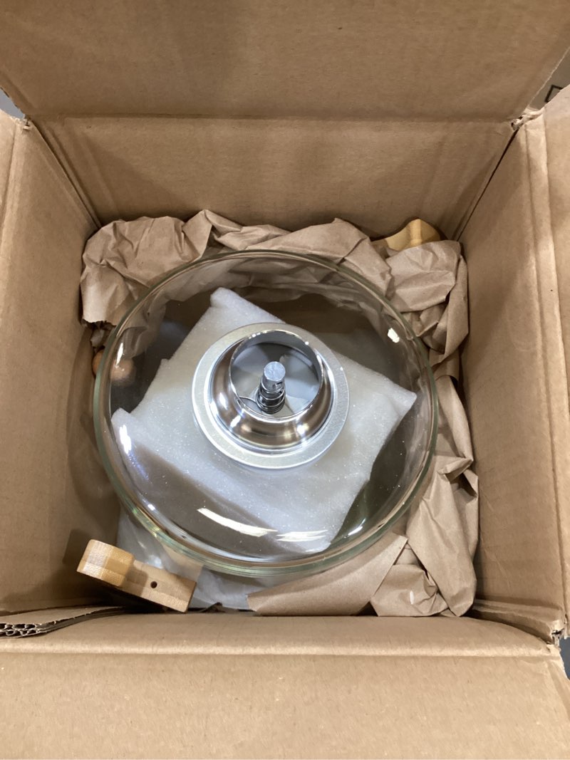 Condition photo showing Good Condition for Goaste Glass Rice Dispenser with Bamboo Stand, 5L Flour Cereal Container with Airtight Lid, 8 Lbs Large Grain Food Storage Bucket, Countertop Beans Storage Tank with Measuring Cup & Valve for Dry Food