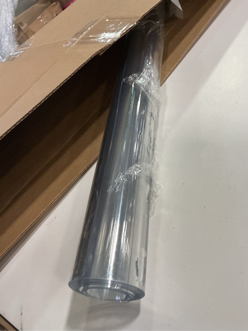Condition photo showing New/Like New for LovePads Clear Table Cover Protector 36 x 60 Inch, 1.5mm Thick Plastic Table Cover, Table Protector for Dining Room Table, Waterproof Vinyl Tablecloth Table Pad Mat for Kitchen, Dresser, Writing Desk 36" x 60" Clear 1.5mm