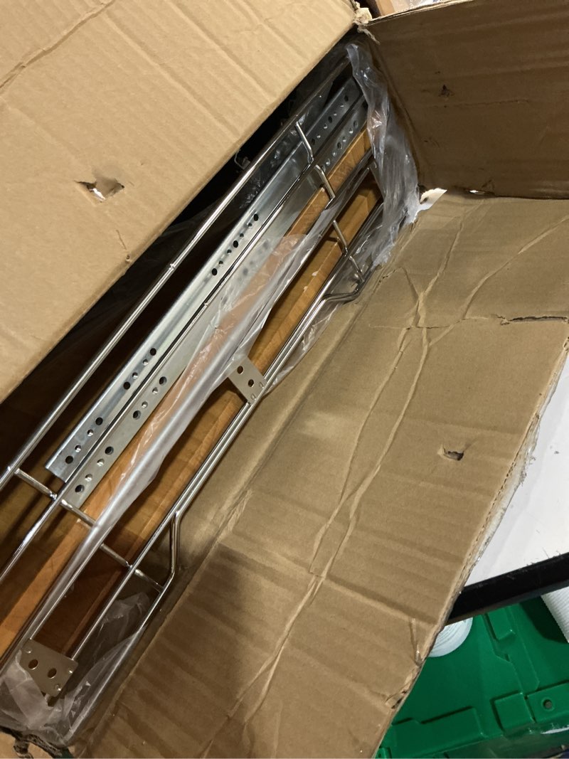 Condition photo showing Good Condition for ocg pull out cabinet organizer 20" w x 21" d, 2 tier slide out shelf, heavy-duty pull out drawer for cabinets, base cabinet organization for kitchen, pantry, bathroom 20w21d,wire&wood