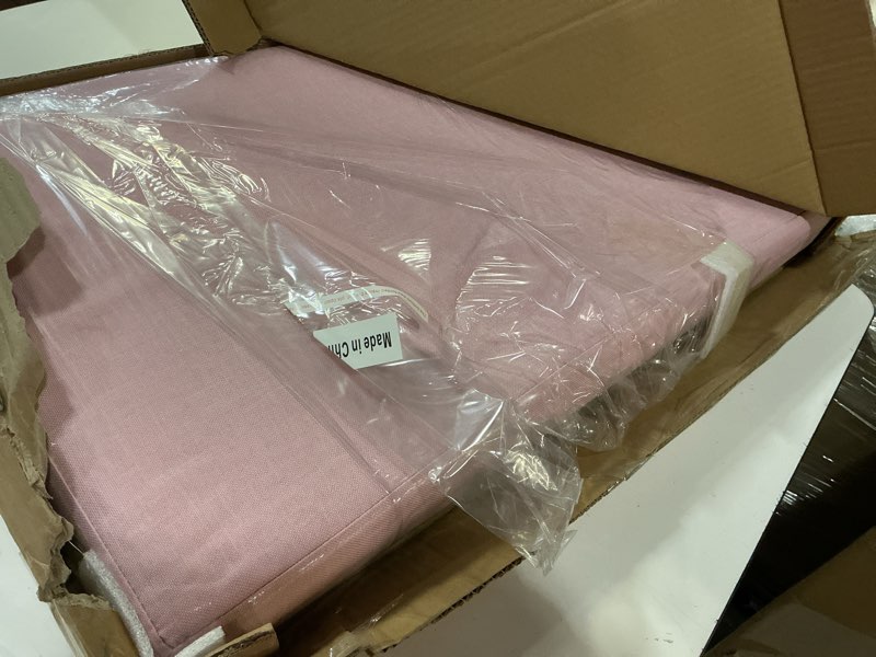 Condition photo showing New/Like New for pinplus folding storage ottoman bench, sherpa ottoman with storage, large long shoes bench chest with lid, footrest for living room, entryway, pink 30'' x 15'' x 15'' pink 30"d x 15"w x 15"h