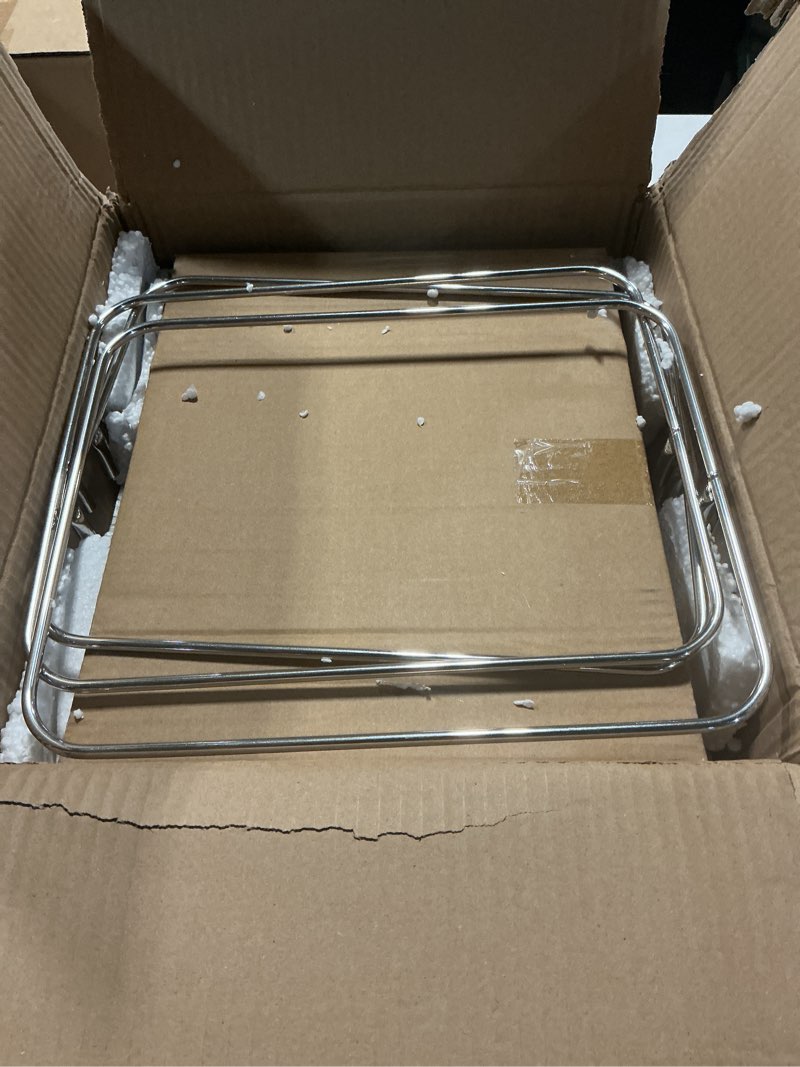 Condition photo showing Good Condition for EI 3-Tier Rectangle Plate Set with Metal Stand,23.43 * 12.4 * 13.89inch White for Party,serving tray,12.5inch Crack-Proof Platters for Serving Food,White Reusable Trays,Stand for brunch,Dessert 1 Light Pack