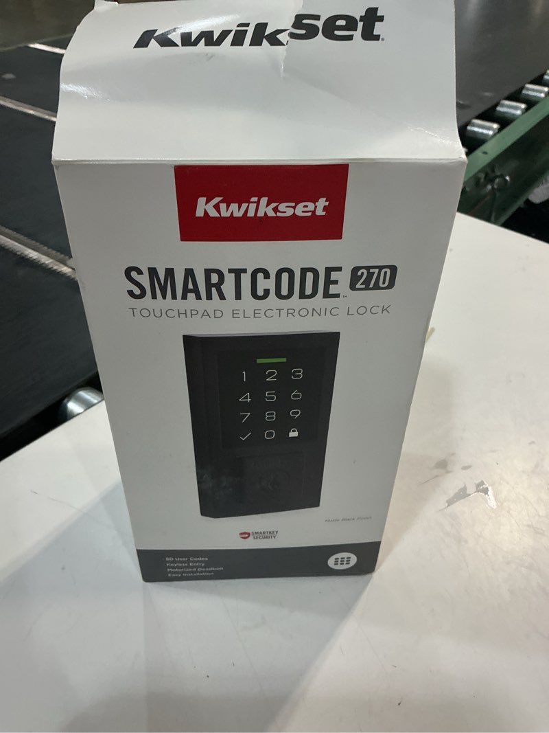 Condition photo showing Good Condition for kwikset touchpad 270 smartcode contemporary matte black electronic deadbolt smartkey with keypad