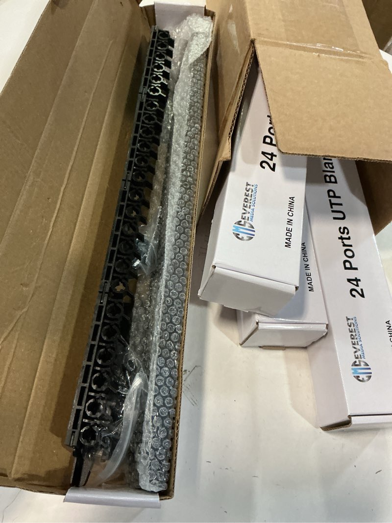 Condition photo showing Good Condition for Everest 24 Port Keystone Patch Panel (4-Pack) - Removable 6-Port Panels - Use with Slim Profile Keystones ONLY (Wider Jacks May not fit Side by Side) - 8 Blank Keystone Jack Inserts Included 4-Pack 24-Port