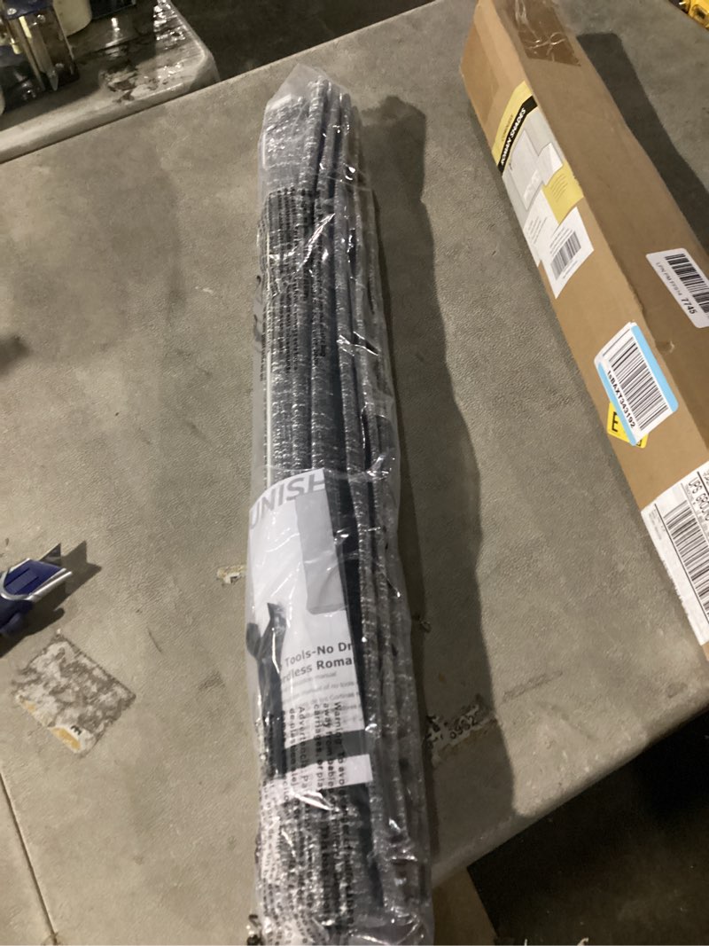 Condition photo showing Good Condition for no tools no drill cordless roman shades for indoor windows 100% blackout, for window size 27" w × 48" h charcoal charcoal 27" w × 48" h