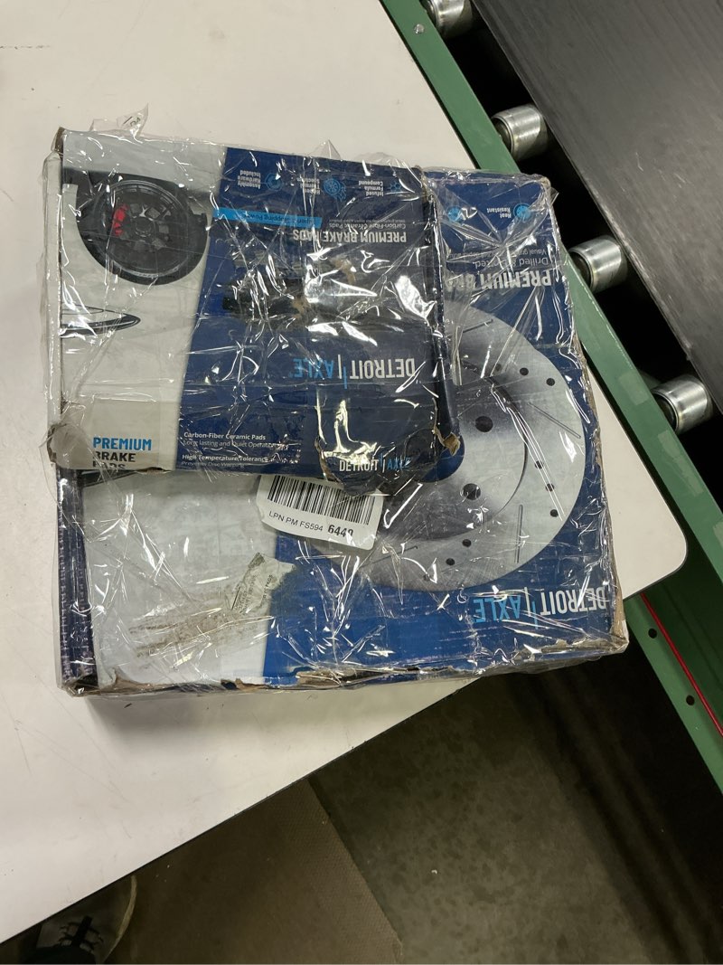 Condition photo showing Good Condition for detroit axle - rear brake kit for 2017 2018 2019 2020 2021 tesla model s x, drilled and slotted disc brake rotors ceramic brakes pads with hardware replacement : 14.37" inch rotors 4pr53728/kit