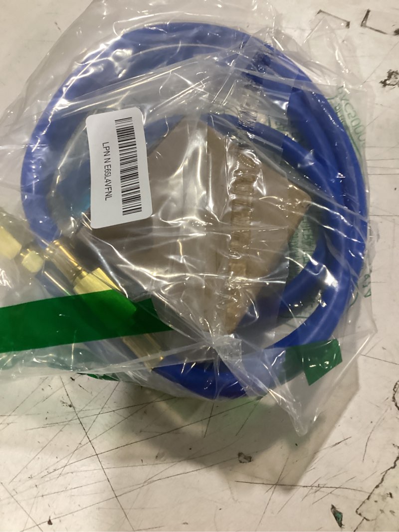 Condition photo showing Good Condition for r1234yf refrigerant charge hose kit with r1234yf self-sealing can opener, r1234yf low side quick coupler, with 1/2’’ lh can tap opener low pressure gauge and 59'' recharge hose r1234yf hose with self-sealing can opener