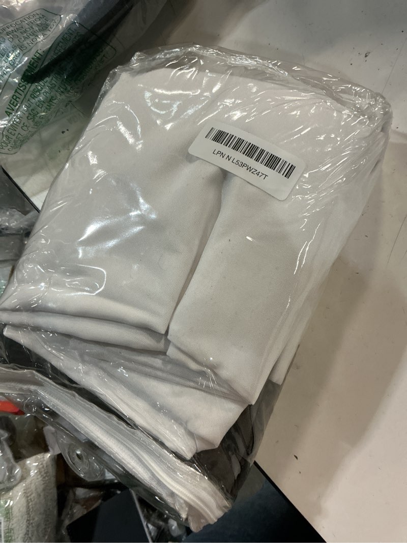 Condition photo showing As Is for Curtainworks Kendall Color Block Grommet Curtain Panel, 108 inch, White 52"W x 108"L (Pack of 1) White/Dark Grey