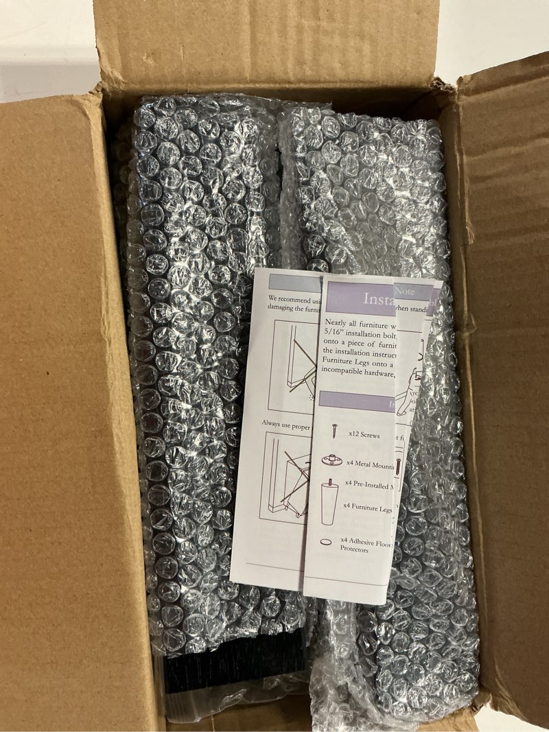 Condition photo showing New/Like New for airy abode premium black square furniture legs (full install kit) - pick your size and color
