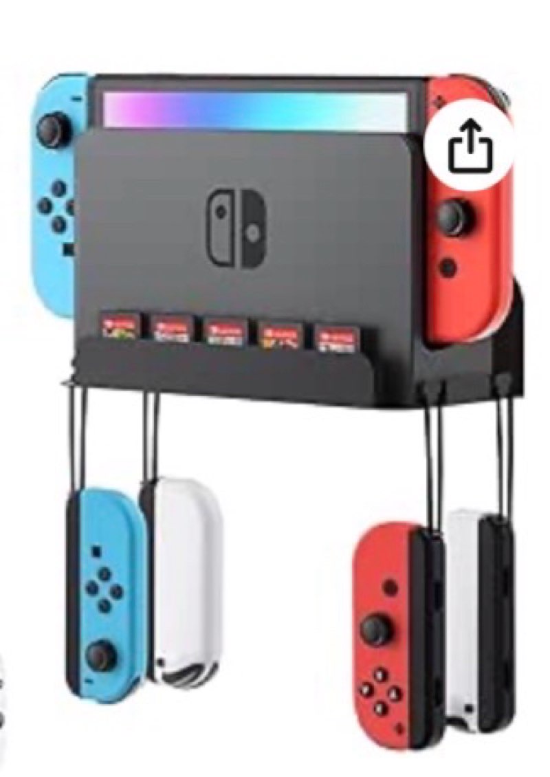 ZAONOOL Wall Mount for Nintendo Switch and Switch OLED with 2 Controller Wall Holders, Metal Wall Mo