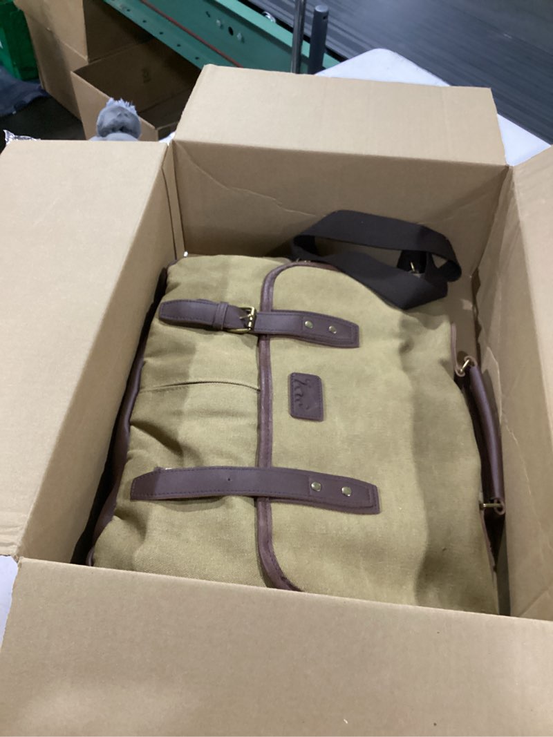 Condition photo showing Good Condition for vintage canvas messenger bag for men – laptop briefcase for work & travel – multi-pocket crossbody bag khaki