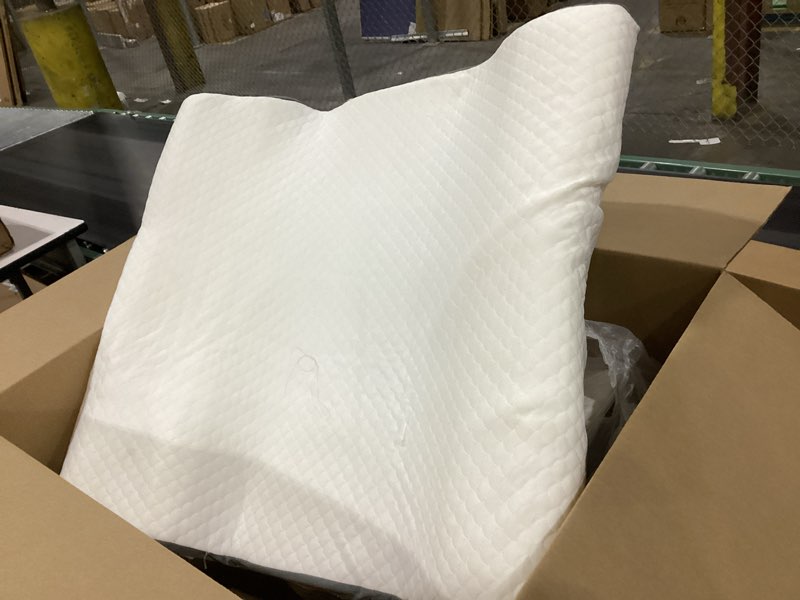 Condition photo showing Good Condition for 3pcs bed wedge pillow for headboard, adjustable wedge pillow for sleep apnea, 23” wide triangle pillow wedge set for after surgery, acid reflux relief, snoring, neck&back support, white/grey 3pcs white/grey
