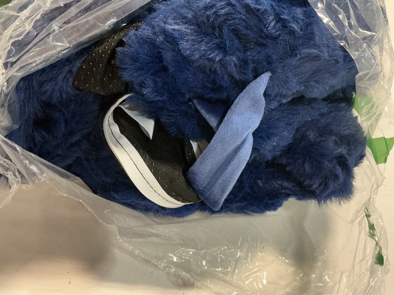 Condition photo showing Good Condition for mego fluffy faux rabbit fur bean bag chair cover(no filler), cozy plush shaggy striped stuffed animal storage bean bag, 3ft big fuzzy ribbed beanbag cover for bedroom living room, anti-slip, navy blue large(38"x38"x40") navy blue