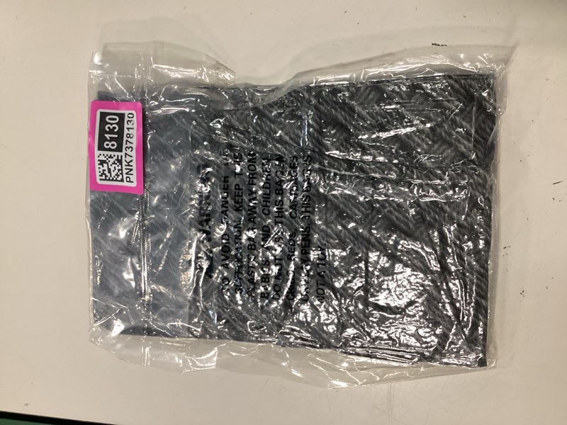 Condition photo showing New/Like New for smiry round picnic tablecloth, wipeable flannel backed vinyl tablecloths for 45" - 56" tables, waterproof elastic fitted table covers for camping, indoor, outdoor, grey weave for up to 45"-56" round charcoal grey