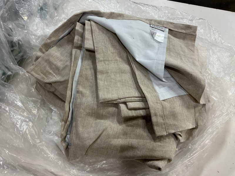 Condition photo showing Good Condition for quince european linen true blackout curtain - single panel, 96x84, flax