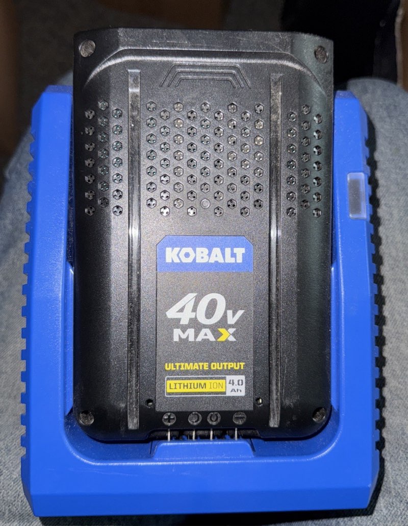 kobalt 40v 40 volt max 4.0 ah battery and charger combo - fast rapid charging