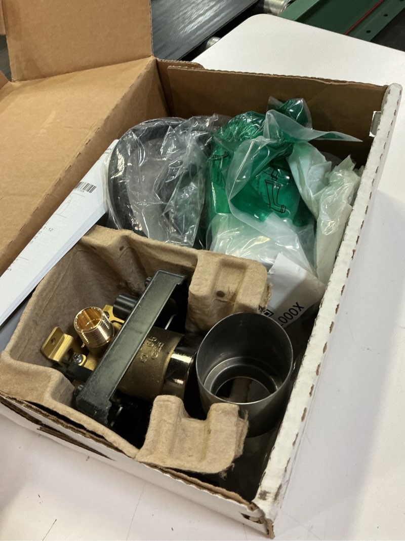 Condition photo showing As Is for delta nicoli 14 series h2okinetic bathtub and shower faucet set, brushed nickel shower head and handle set, valve trim kit, stainless 144749-ss (valve included)