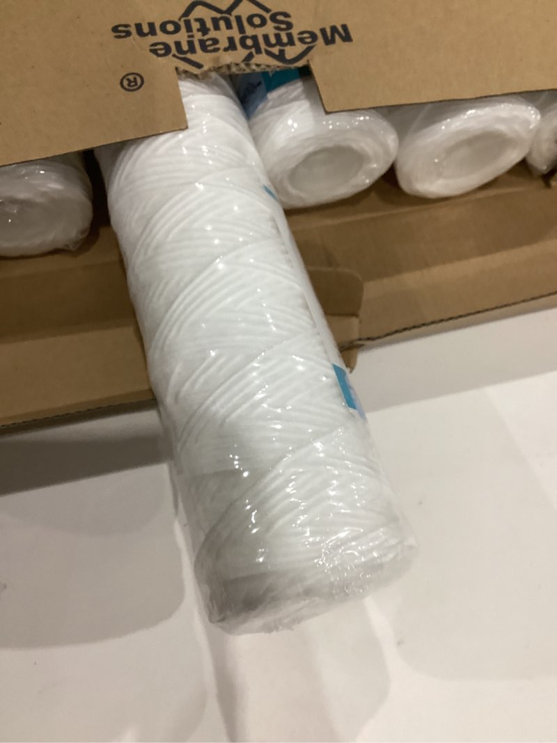 Condition photo showing Good Condition for membrane solutions 20 micron 10"x2.5" string wound whole house water filter replacement cartridge universal sediment filters for well water - 6 pack