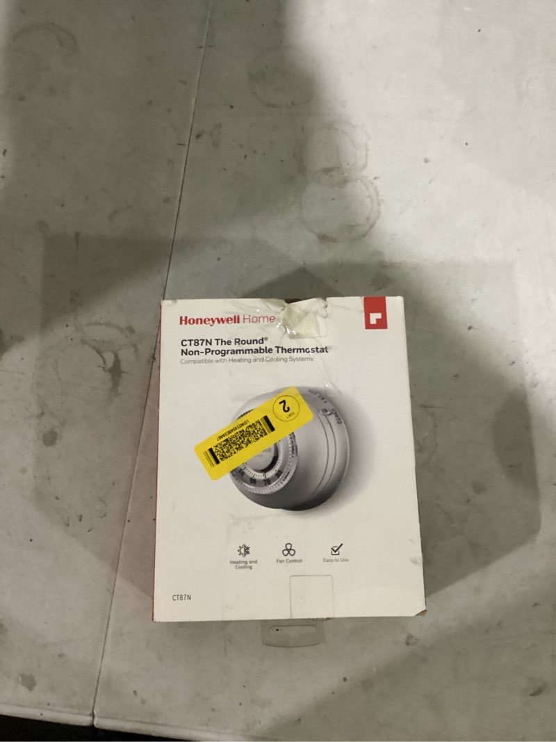 Condition photo showing As Is for honeywell home ct87k round heat only 24-volt mechanical non-programmable thermostat