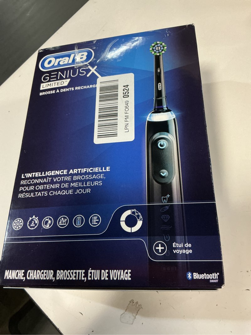 Condition photo showing As Is for Oral-B Genius X Limited Rechargeable Electric Toothbrush with 1 Replacement Brush Head, Travel Case, Midnight Black Midnight Black 1 Count (Pack of 1)