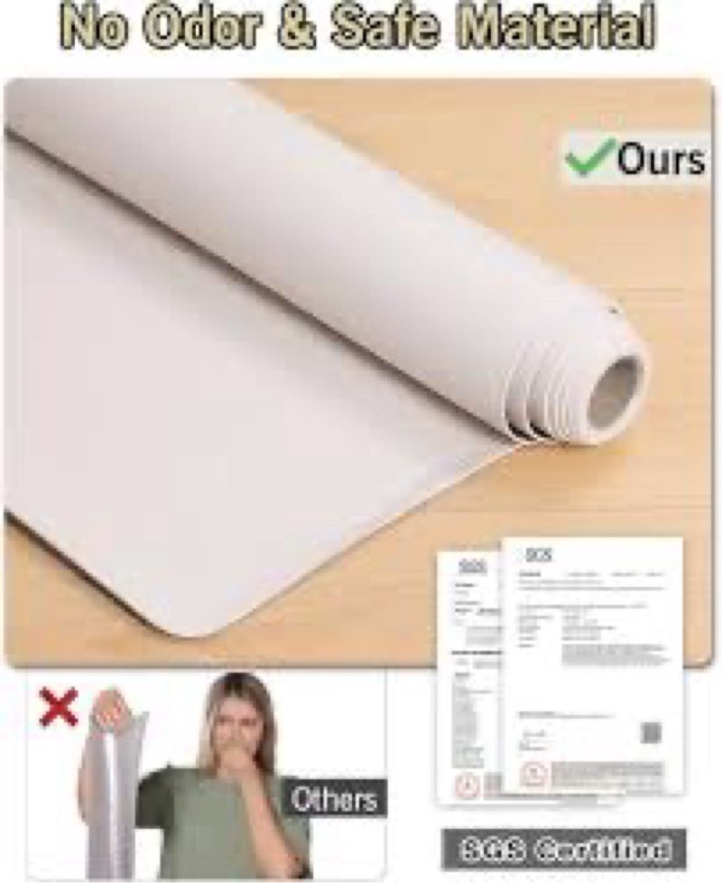 FURKIT Soft Large Plastic Floor Mat for Living Room, 6'×9' Beige Waterproof Vinyl Area Rug for Baby 