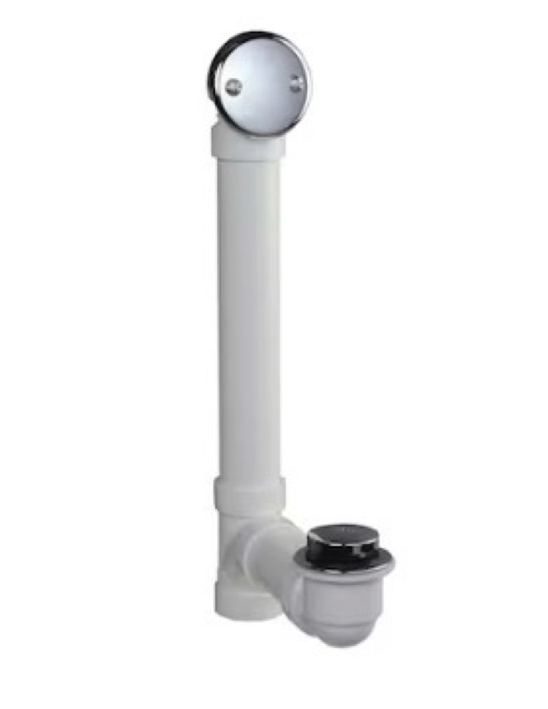 dearborn 1-1/2-in polished chrome touch-toe white/polished chrome toe-touch drain with