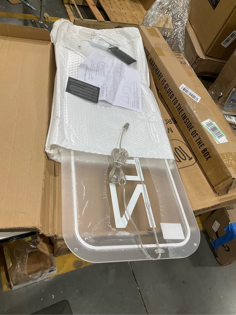 Condition photo showing Good Condition for 22.8"x 11.8" ultra bright 12v neon open sign for business, led open neon sign, electric light up signs for stores, restaurants offices retail shops window (yellow-white-vertical) yellow-white-vertical 22.8*11.8 inch