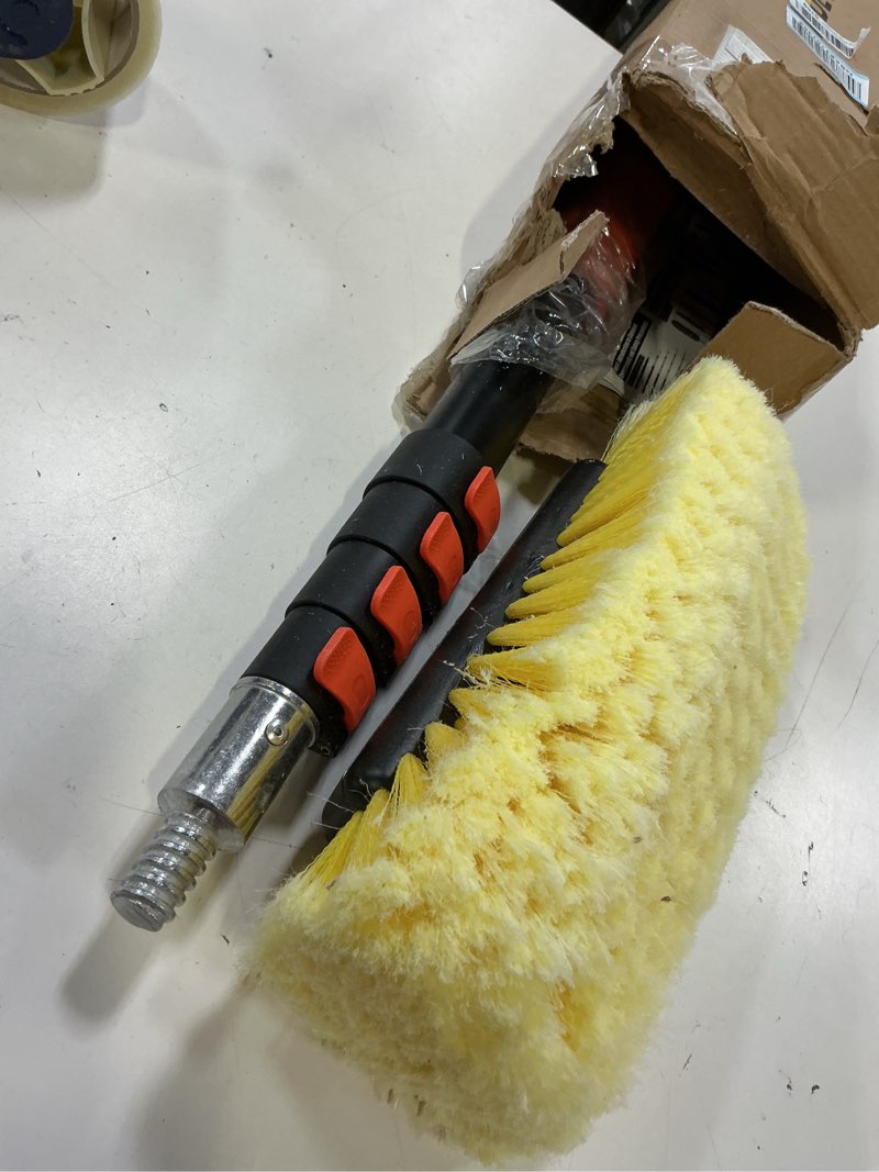 Condition photo showing Good Condition for buyplus 12ft car wash brush with long handle, 12-inch soft bristle, with aluminium telescoping pole, for cleaning car, suv, rv, boats, house siding, floors, solar panels, and more