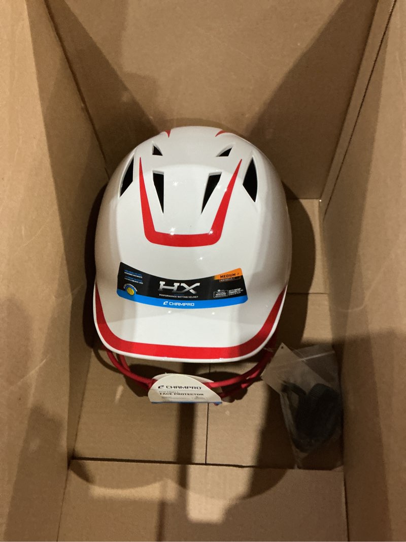 champro rise pro girls softball batting helmet with face guard - youth and adult sizes in several colors - girls softball helmets - bio fresh/dri-gear pad liner medium white, scarlet