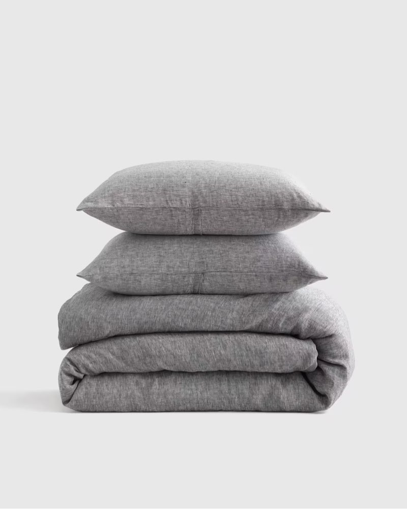 european linen chambray duvet cover set full/queen