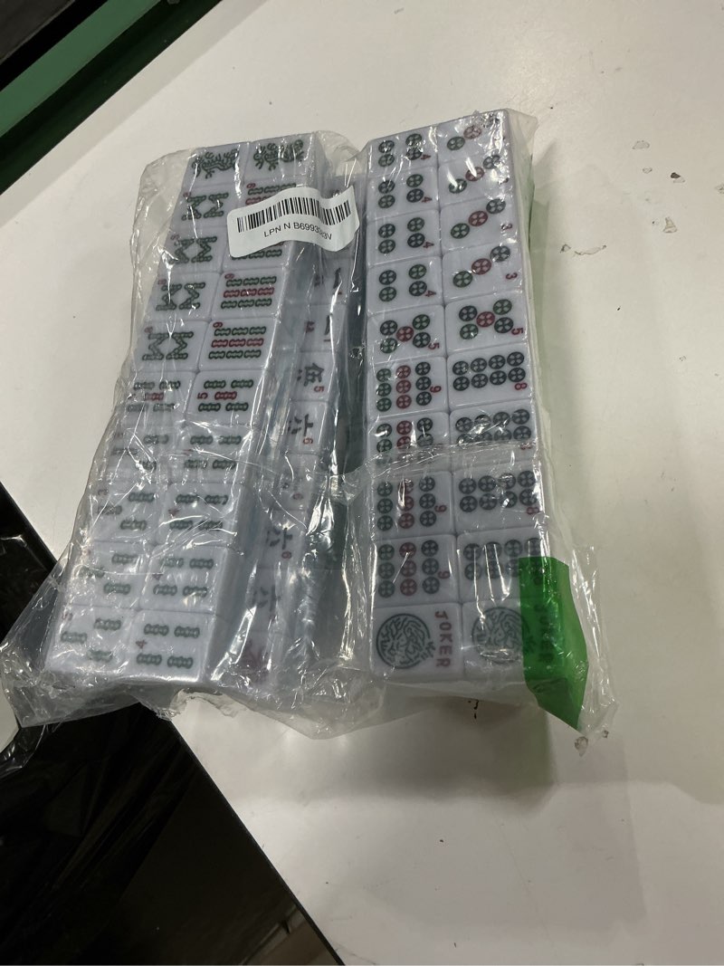 Condition photo showing Good Condition for american mahjong tile set with 166 blue back tiles (1.2”, tiles only)