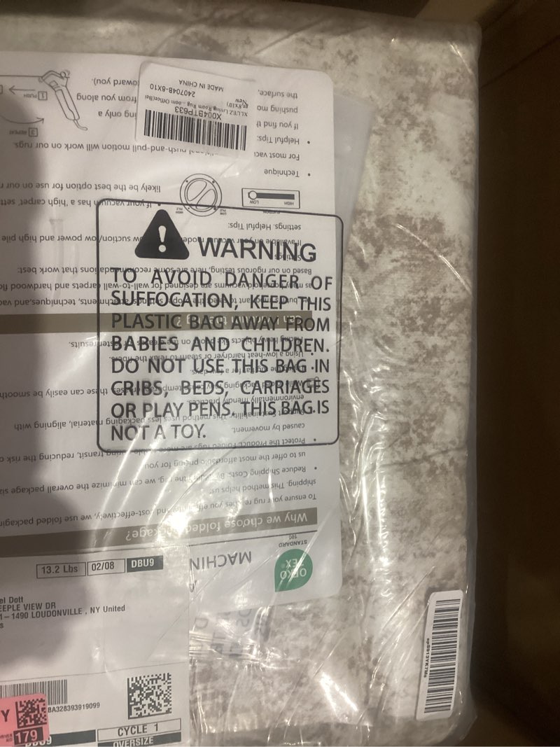 Condition photo showing New/Like New for Area Rug 8x10 Living Room Rug, Machine Washable Vintage Distressed Medallion Rug Non-Slip Soft Low Pile Large Indoor Rugs for Bedroom Kitchen Dining Room Office(Beige,8'x10') Beige 8' x 10' (Rectangular)