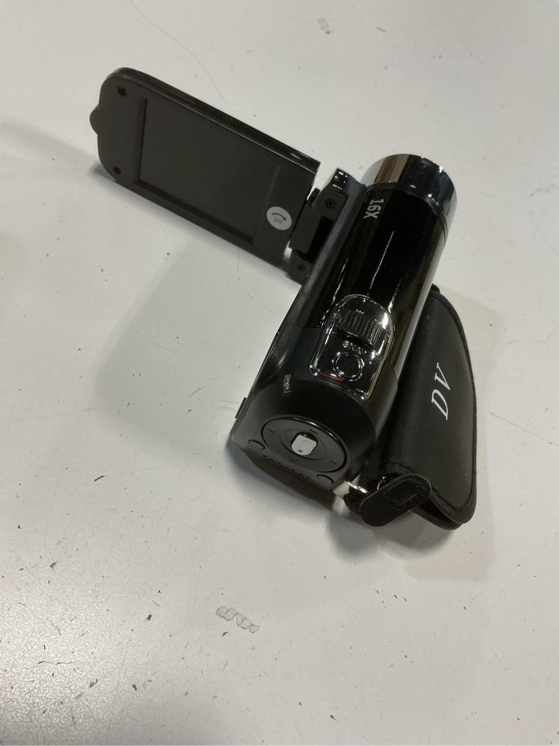 Condition photo showing As Is for andoer portable 1080p high definition digital video camera dv camcorder 16mp 2.7 inch lcd screen 16x digital zoom built-in battery black