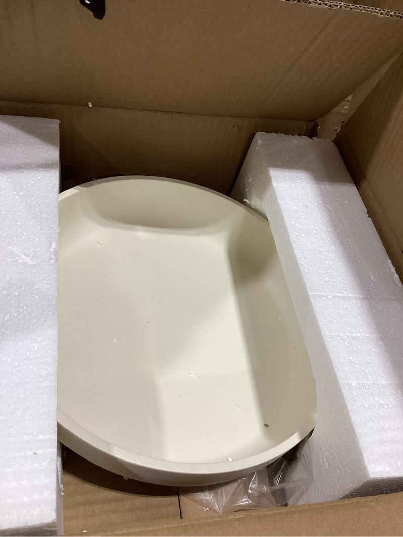 Condition photo showing Good Condition for KIVY Concrete Fruit Bowl for Kitchen Counter - Large Decorative Bowl for Home Decor - Modern Fruit Basket for Entryway Table - Concrete Bowl - Decorative Bowls for Home Decor - White Fruit Bowl Decor Cream Flat