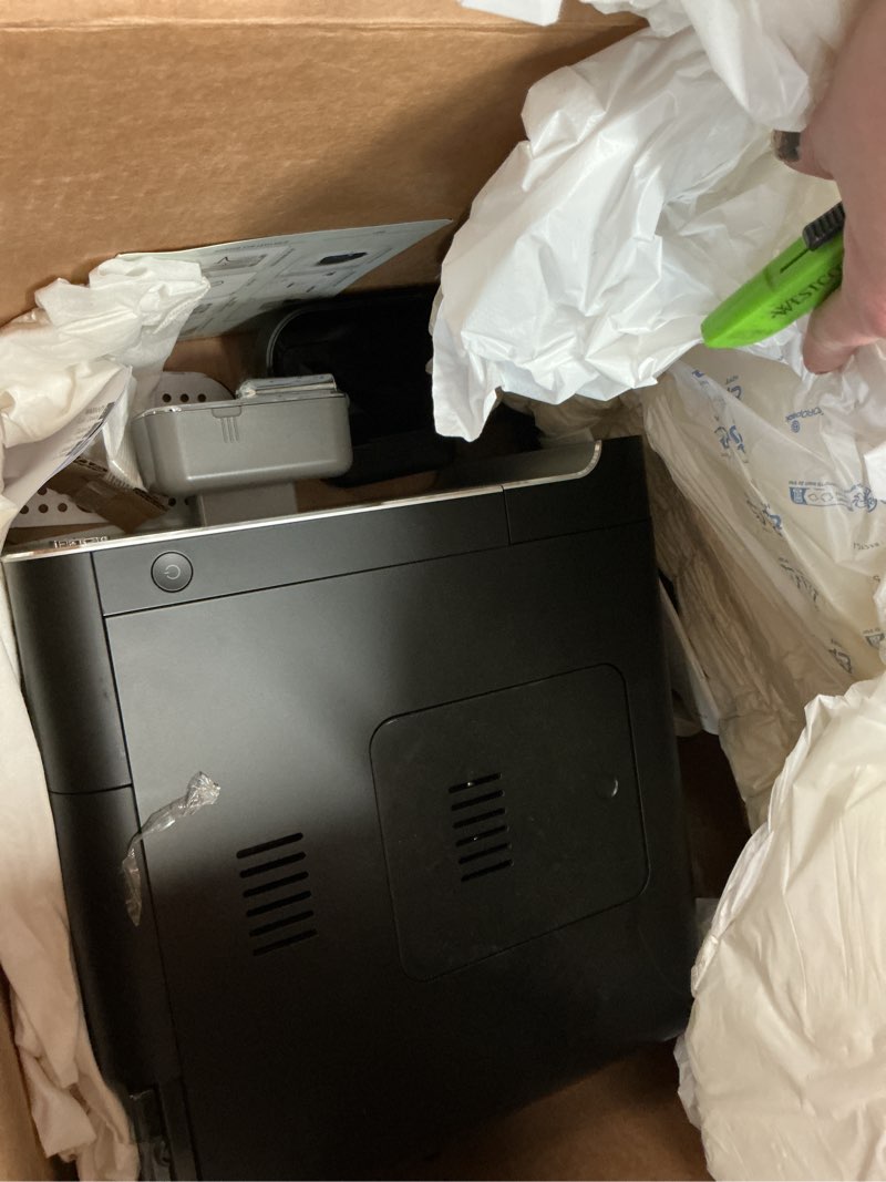 Condition photo showing As Is for Smeg BCC13 Fully Automatic Espresso Machine w/Integrated Milk Frothing and Coffee Grinder 10 Preset Beverages 19 Bars of Pressure Space Saving Energy Efficient Thermoblock Heating(Black)