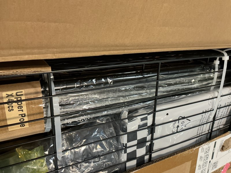 Condition photo showing Good Condition for e14c pro heavy duty closet organizer system?freestanding clothing racks for hanging clothes?adjustable garment rack 70.1"w × 16.6"d × 76.4"h hold 960 lbs?black rack with black dustproof cover black rack with black cover