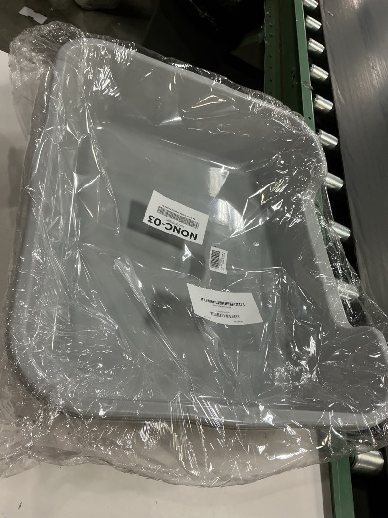 Condition photo showing New/Like New for 2 Pack of Extra Large Cat Litter Box (ABS Material), Low Entry Senior Litter Pen for Geriatric Kitty Big Cats, Jumbo Pet Safe Litter Boxes Tray for Indoor Pets Potty (Gray, 24" L x 20" W) Large (Pack of 2) Light Gray