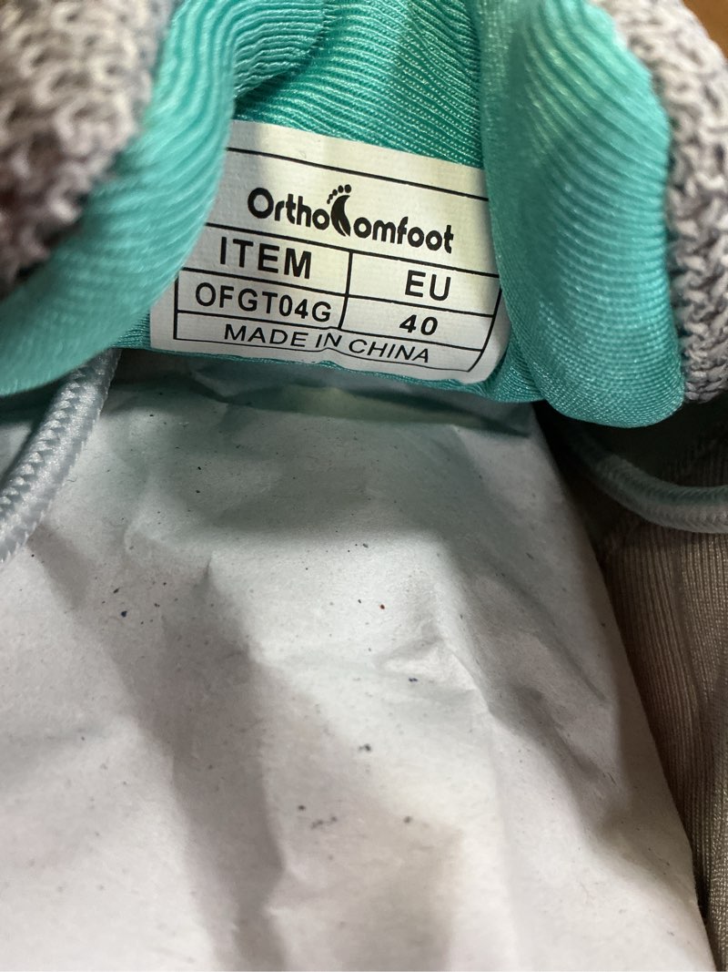 Condition photo showing New/Like New for orthocomfoot women's arch support orthopedic walking sneakers size 40, w4-grey