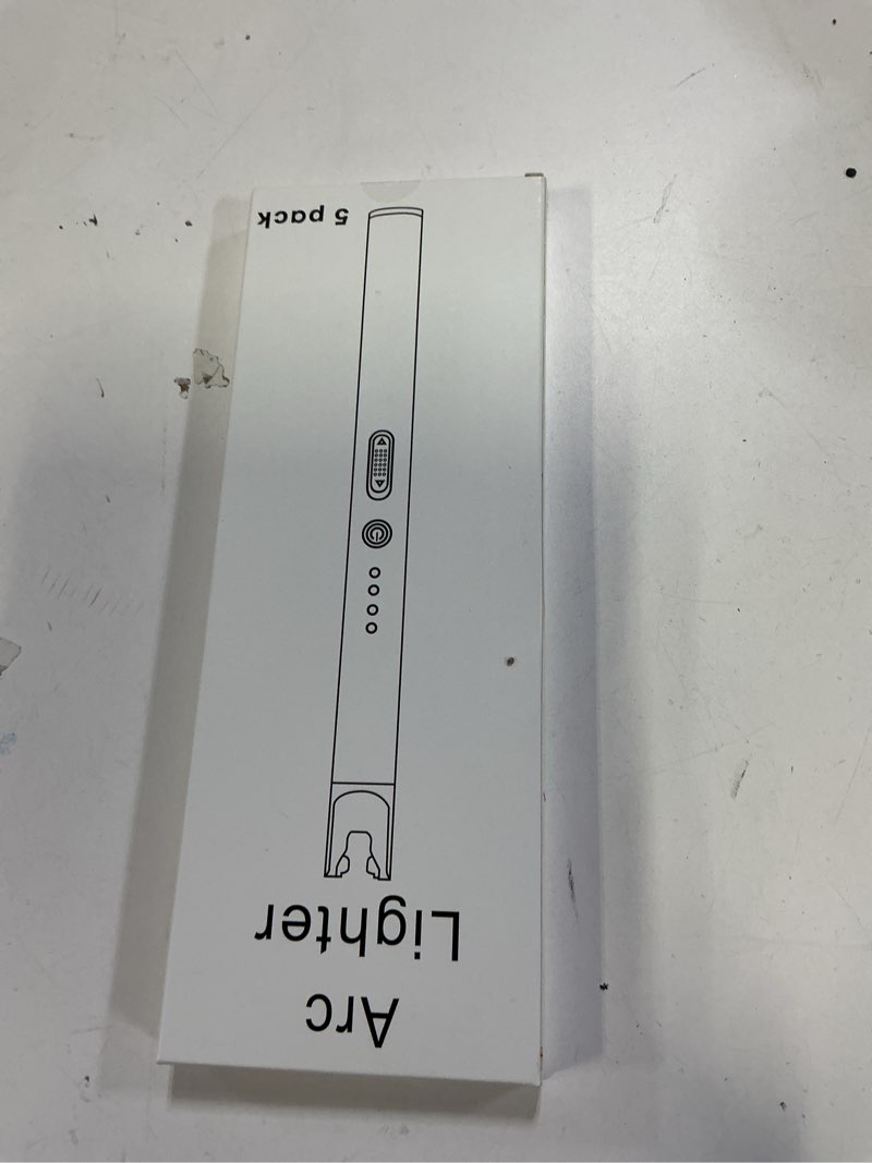 Condition photo showing New/Like New for Luxgaze 5 Pack Electric Candle Lighter Rechargeable USB Lighters Flameless Windproof Plasma Arc Lighters with Safety Lock Long Lighter for Candle BBQ Camping Birthday Party
