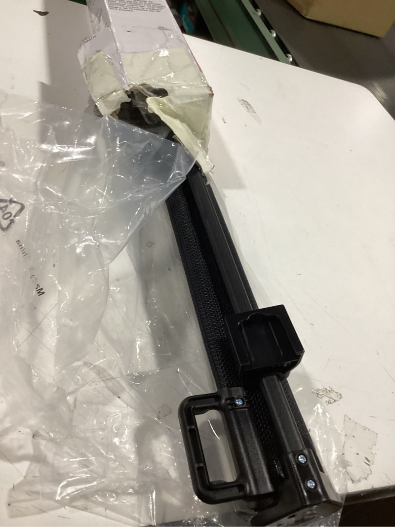 Condition photo showing Good Condition for retractable baby gates for doorways, 58" extra wide mesh child dog gate for stairs, 34" tall toddler pet gate indoor and outdoor, easy install, essential for home safety, black