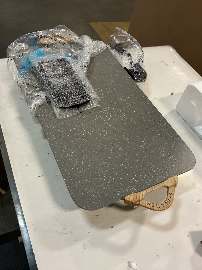 Condition photo showing Good Condition for CookSimple Everyday 20"x12" Electric Griddle–1700W Nonstick ILAG Granite Surface, Large Flat Design, Perfect for Family Meals, Pancakes&Eggs, Fast Even Heating, Easy to Clean, Granite Grey Flat Design Granite Grey