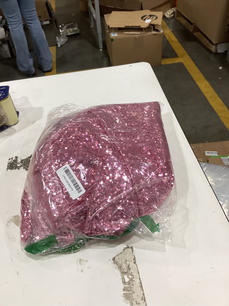 Condition photo showing New/Like New for JYFLZQ Rose Pink Sequin Tablecloth 108" Round Sparkly Drape Table Cloths Table Cover Overlay for Wedding Birthday Party Baby Bridal Shower Rose Pink 108" (Round)