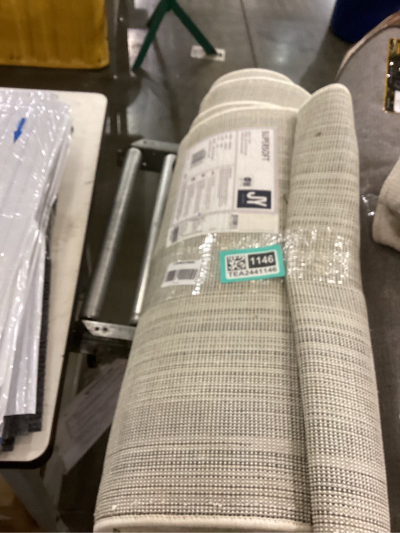 Condition photo showing As Is for JONATHAN Y Haze Solid Low-Pile Cream Runner Rug 2x16, Coastal,Bohemian,Minimalist,Classic, Easy-Cleaning for Living Room,Bedroom,Kitchen,Pet Friendly,Non-Shedding (SEU100T-216) Cream 2' x 16' (Runner)