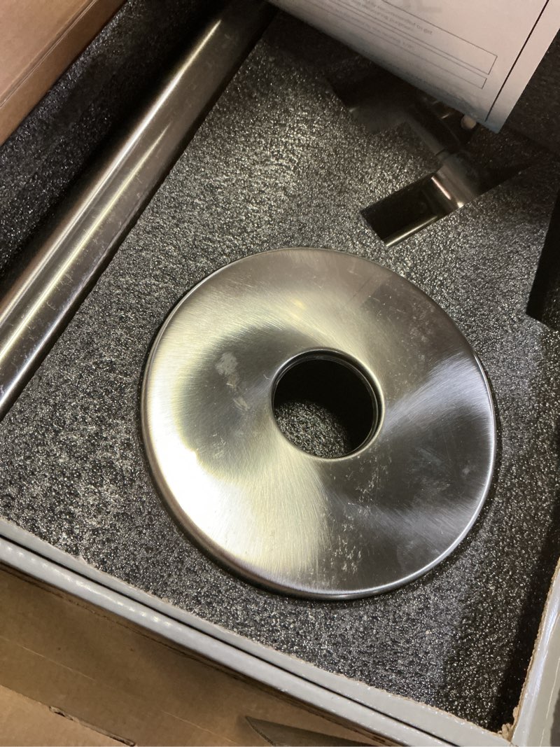 Condition photo showing Good Condition for woodbridge f 0001 f0001bn faucet, (l) 10 3/4" x (w) 6-1/4" x (h) 43-7/8, brushed nickel brushed nickel round hand shower